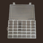 36 Compartment Clear Plastic Multipurpose Organizer Box with Adjustable Grids