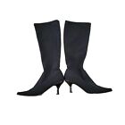 Donald J. Pliner Womens Norah Knee-High Boots 7 Black Pull-On Heel Pointed Toe