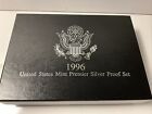 1996 S US Mint Premier Silver Proof Set Complete In Box With COA Velvet Display