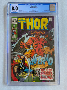 Thor #176 CGC 8.0 White Pages! 1970  Surtur appearance