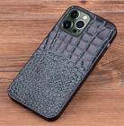 Genuine Leather Case for iPhone 15 14 13 12 11 Pro Max Crocodile Pattern Cover