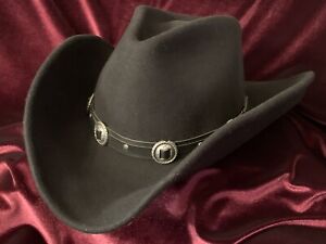 MHT Westerns Black Mens Cowboy Hat Size Small