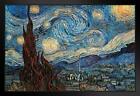 The Starry Night 1889 By Vincent Van Gogh Black Wood Framed Art Poster 20x14
