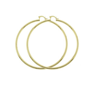 Women's Real 14K Gold Filled Large Round BIG Hoop Earrings Click Top 40-100mm