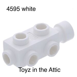 Lego 1x 4595 White Brick, Modified 1 x 2 x 2/3 with Studs on Sides Space 6972