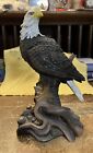 American Bald Eagle Statue Perching On Branch 10.5” DWK Corp