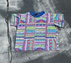 Vintage 90s All Over Print Neon Trippy Womens Crop Baby Tee Shirt 90s Colorful