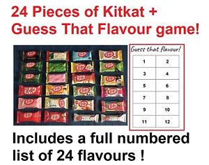 24 Flavors Japanese KitKat Set+ GUESSING GAME - Kit Kats Gift Christmas Birthday