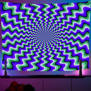 Tapestry, Blacklight UV Reactive Neon Glow in the Dark Vortex Tapestries, Visual