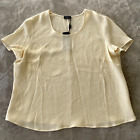 Akris Ivory 100% Silk Textured Blouse Womens 16 Designer NWT $695