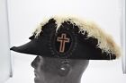 Antique Masonic Knights Templar Ostrich Feather Chapeau Hat Size 7 MC Lilley