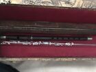 Vintage Hall crystal flute in g AND Rosewood? Flute w/ Pyrography Art wood case