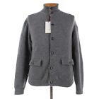 Luciano Barbera NWT 100% Cashmere Cardigan Sweater Size 52 US Large in Gray