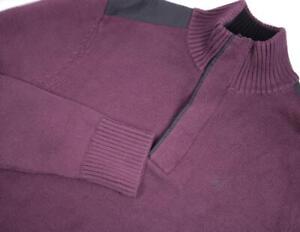 Calvin Klein Mens M 1/4 Zip Pullover Sweater Long Sleeve Mock Neck Maroon $90