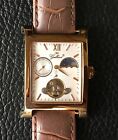 Gallucci Automatic Mechanical Watch Moonphase 24 Hr Open Heart Rectangle