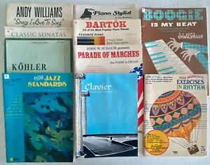 Lot of 10 Vintage Books Sheet Music Piano - From the 1960's and 1970's