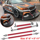 4pcs JDM Red Sport Racing Bumper Lip Splitter Strut Rod Tie Support Universal (For: Nissan)
