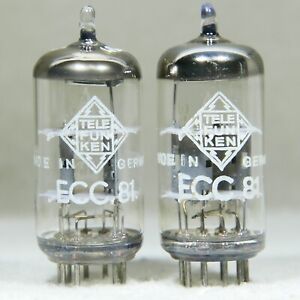 Matched Pair Telefunken 12AT7/ECC81 Diamond on Bottom Germany Strong