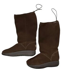 Skechers Shape Ups Tone Ups Brown Suede Leather Walking Rocker Boots Size 10