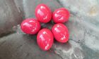 Set of 5 Red wooden eggs Decorate for Easter Pysanky Pysanka Hendmade 2,3