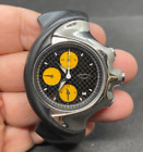 Oakley Detonator Men's Wrist Watch Polished Stainless Steel Black w Yellow Dials