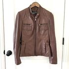 Overland Women's Brown Leather Jacket Coat La Marque Collection - Size Medium