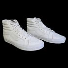 Vans SK8-Hi Reissue Classic Tumble Skate Shoe True White All Leather Men's 10.5