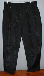 032c L black shiny polyester jeans pants made in Italy 32x30