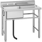 TAUS Freestanding Commercial Utility Sink Stainless Steel Kitchen Sink Outdoor