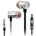 Silver _ Black Super Bass Noise Isolating Earphone Vol. Control and Mic. Headset