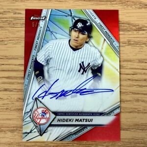2022 Topps Finest Hideki Matsui Finest Moments Red Refractor AUTO /5 🔥INVEST📈