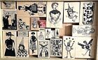 New Listing100 RUBBER STAMPS featuring WOMEN, all makers, all sizes, all images, all kinds