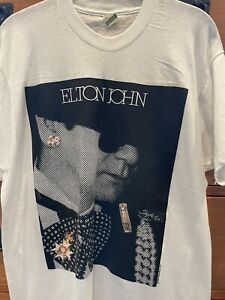 Vintage Concert T-Shirt ELTON JOHN 86 NVR WORN NVR WASHED TICKET INC LA UNI AMP