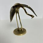 Vintage MCM Brass Crane Egret Heron Bird Sculpture Figure 7”
