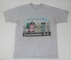 Rainbow Row Charleston SC Vintage T-Shirt Size L Gray Single Stitch USA