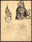 Antique Drawing-SKETCHBOOK-FIGURES-SOLDIERS-DOLL-CURUT-Sundblad-ca. 1870