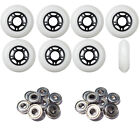 Inline Skate Wheels 72mm 89A Outdoor White Rollerblade 8Pk with Abec 5 Bearings