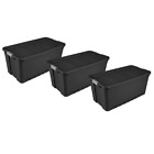 3 PACK 50 Gal Plastic Storage Containers Large Stacking Bin Box Tote Organizer