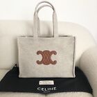 NEW CELINE 196762FEE LARGE CABAS THAIS IN STRIPED TEXTILE BEIGE TOTE BAG