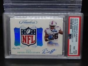 2019 Flawless Devin Singletary NFL Shield Signatures Patch Auto RC #1/1 PSA 8