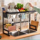 Over Sink Dish Drying Rack Stainless Steel Kitchen Cutlery Dish Drainer Holder