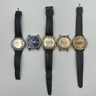 Vintage TIMEX Watch Lot 5 Mens Watches Automatic, Self Wind, Electric, Untested