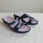 Crocs Womens Sandals Patricia Slip-On Wedge Shoes Navy Blue & Lavender Size 9