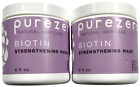 2 X PUREZERO Biotin Strengthening Mask 8 Fl Oz Natural Hair Care - Lot of 2