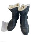 Rampage Womens Winter Boots Faux Black Leather Buckles - SIZE 8.5