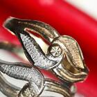 10k multi tone gold ring size 8.5 swirl band vintage handmade 1.7gr N2804