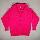 Free People Cashmere Sweater XS Womens Cardigan Pink Oversized Button Up Knit