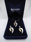 Montana Silversmith two-tone jewelry set Feather necklace/earrings