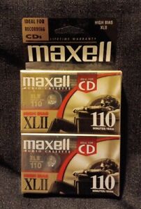 Maxell XLII 110 High Bias Blank Cassette Tape 2 Pack ~ NEW SEALED