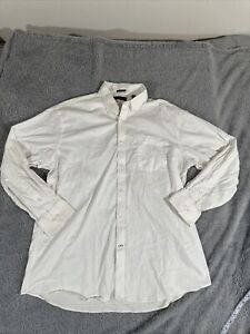 Tommy Hilfiger Long Sleeve Dress Shirt Men's Size XL 17-17 1/2 White Stretch